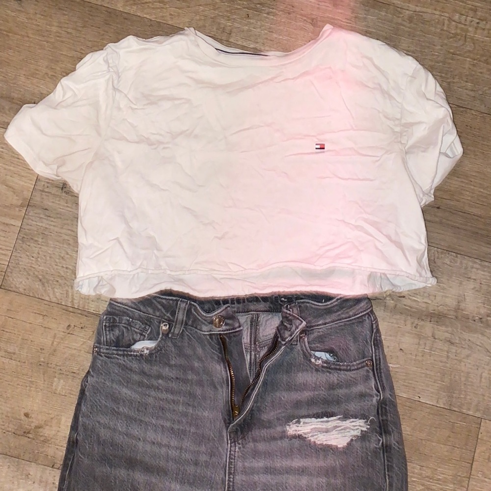 SET- Crop and grey jeans